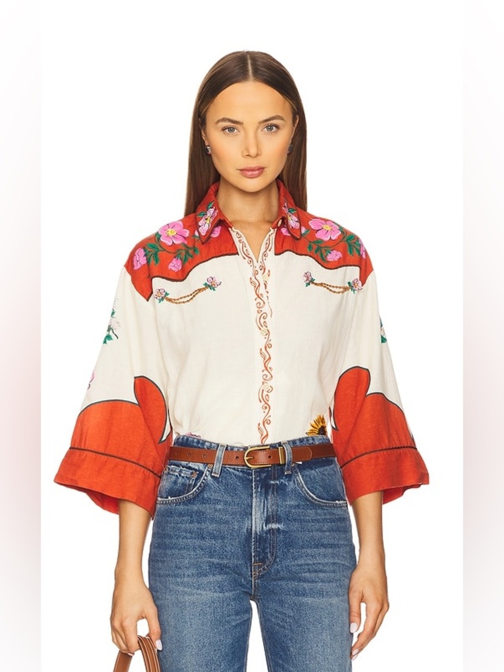 AGUA BENDITA WESTERN TOP - SIZE M - NWOT
